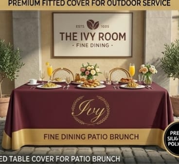 [LIPM-TBL-002] Fine Dining Burgundy TableCover