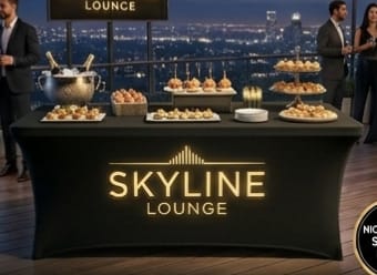 [LIPM-TBL-003] Lounge Black Skyline TableCover