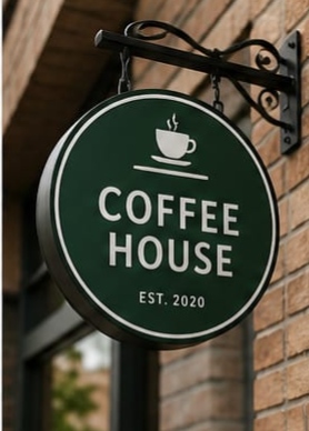 [LIPM-SGN-002] Hanging CoffeeHouse Circle Sign