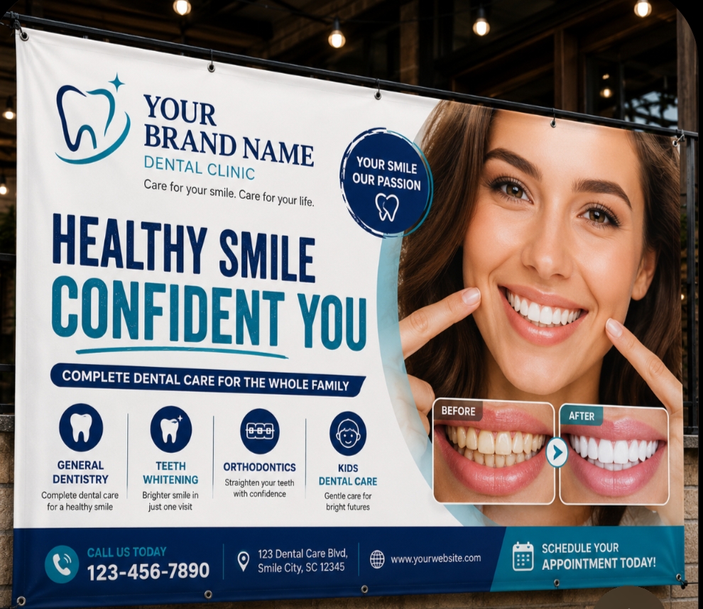 [LIPM-SGN-005] Exterior Dental Clinic Smile Alt 1 Sign